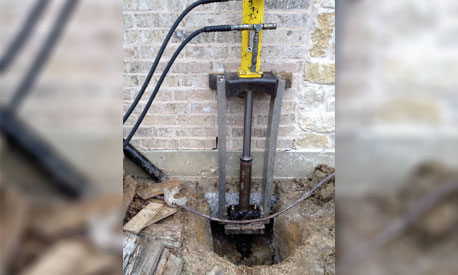 Foundation repair using steel or concrete piers in Dallas, Fort Worth, TX.