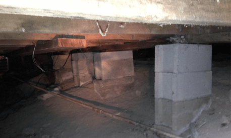 Damaged Pier and Beam Foundation