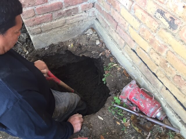 foundation sinking and foundation repair on a house