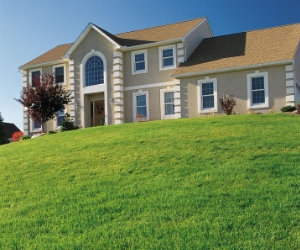 Photo of Dallas home and its front lawn