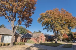 Dallas TX home in autumn