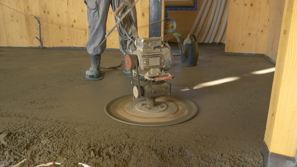 wet concrete getting leveled wet concrete getting leveled