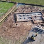 house foundation being built at a ranch